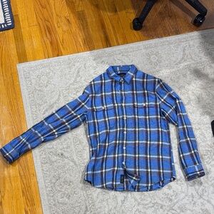 Lucky Brand Blue and Brown Checkered Shirt